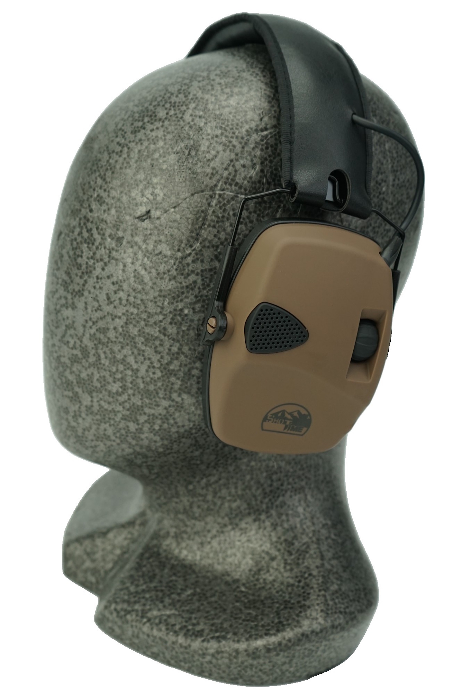 Наушники активные ShotTime 32, NRR 23dB, оголовье экокожа, амбушюры поролон. (Tan)