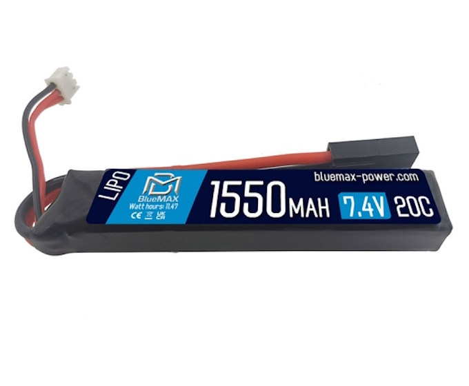 Аккумулятор BlueMAX Li-Po 7.4V 1550mah 20C Stick, 92x18x17 мм