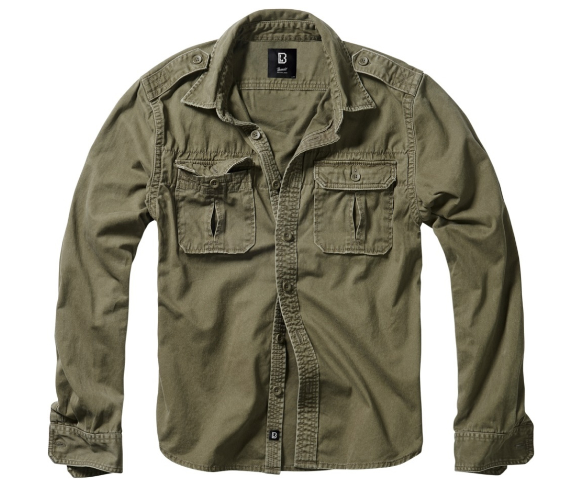 Рубашка Brandit Vintage Long Sleeve (Olive)