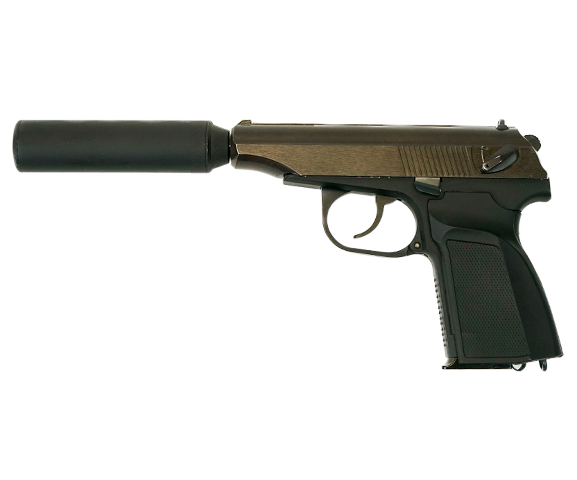 |Уценка| Страйкбольный пистолет WE Makarov 654K Black, с глушителем (№ WE-MA001-BK-325-уц)