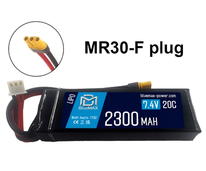 Аккумулятор BlueMAX Li-Po 7.4V 2300mah 20C MR30-F для Marui MP15