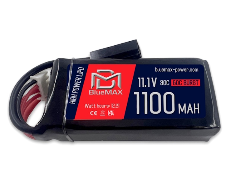 Аккумулятор BlueMAX Li-Po 11.1V 1100mah 30C mini Brick, 72x34x16 мм