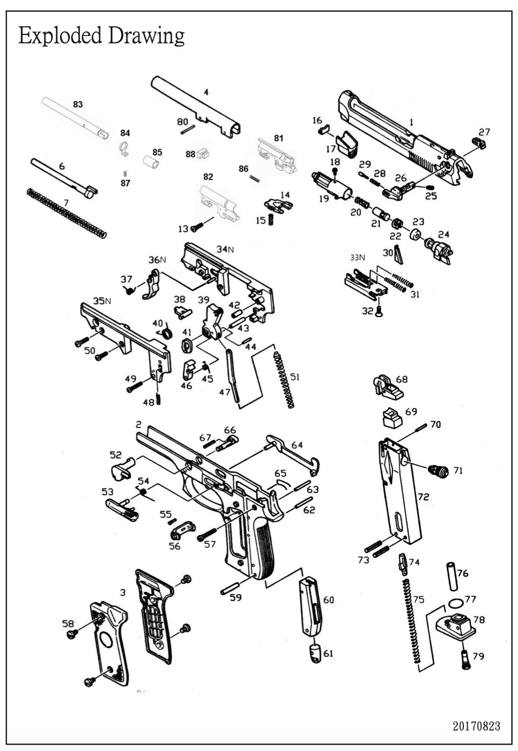 KJW M9 крышка магазина СО2 (Part CM-9)