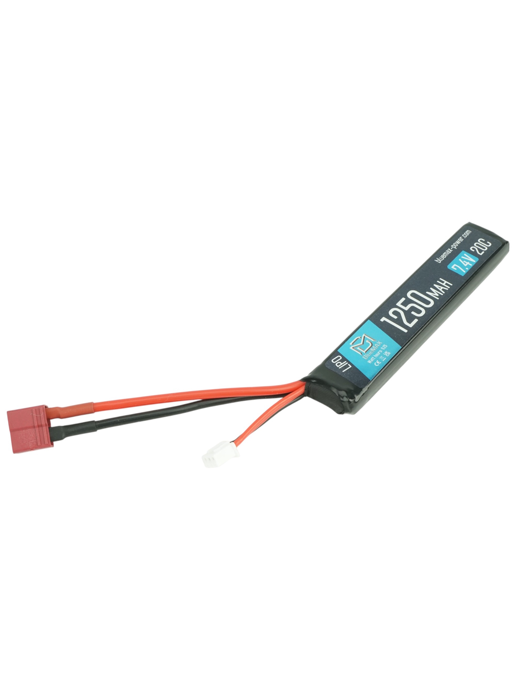 Аккумулятор BlueMAX Li-Po 7.4V 1250mah 20C Stick w/ Deans (T-type)