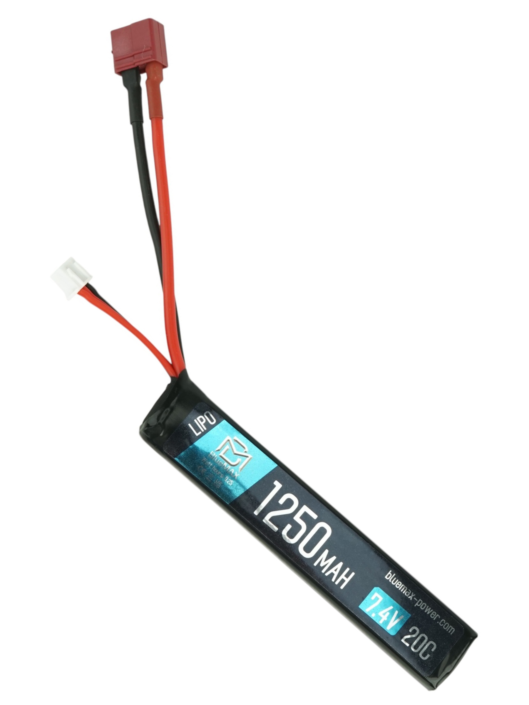 Аккумулятор BlueMAX Li-Po 7.4V 1250mah 20C Stick w/ Deans (T-type)