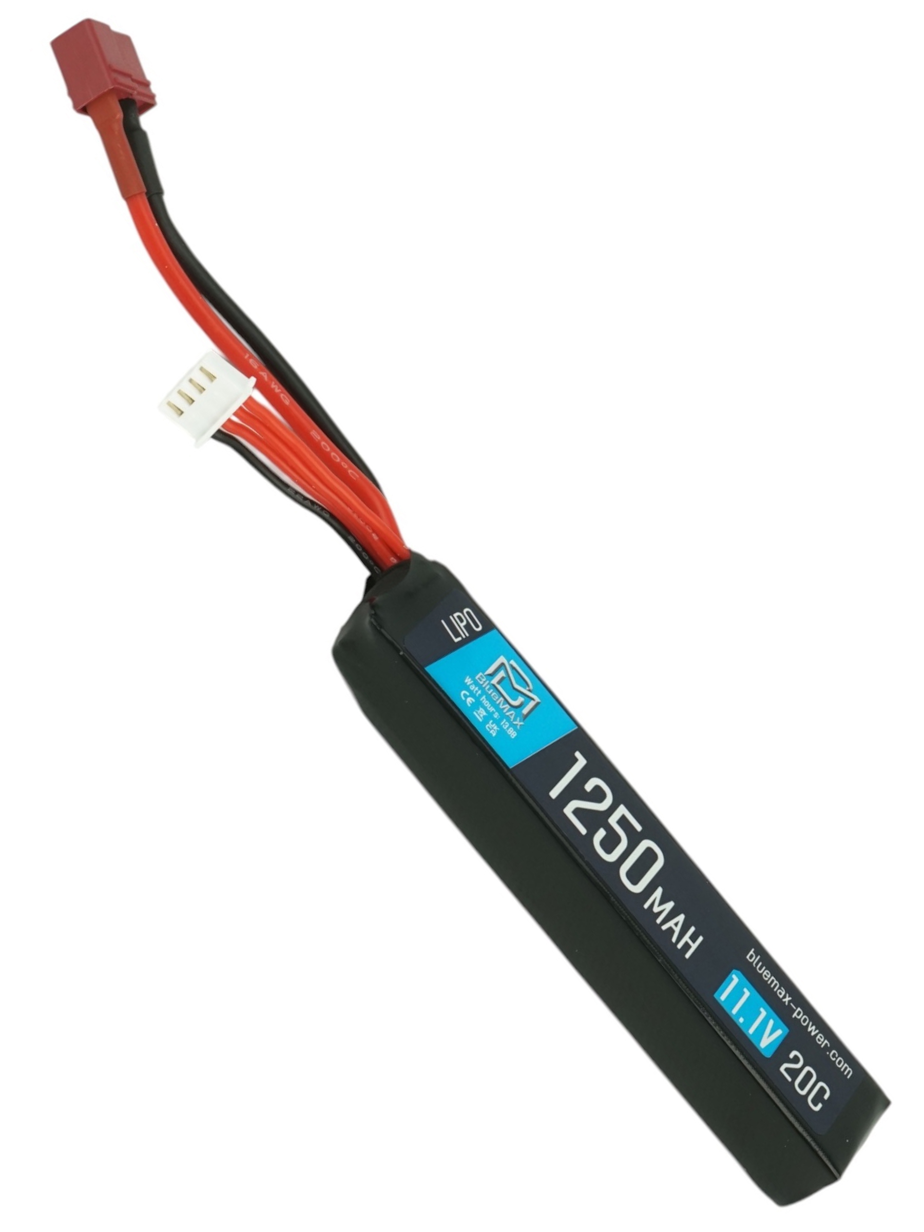 Аккумулятор BlueMAX Li-Po 11.1V 1250mah 20C Stick w/ Deans (T-type)