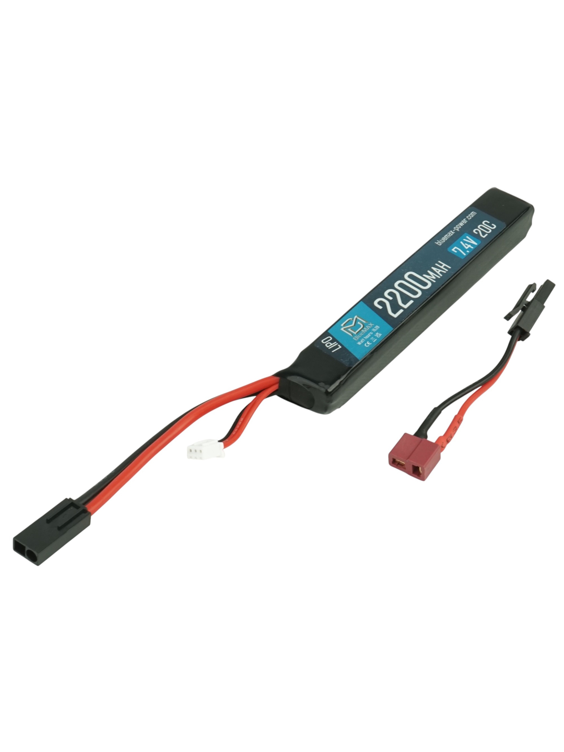 Аккумулятор BlueMAX Li-Po 7.4V 2200mah 20C Stick w/ Deans (T-type)