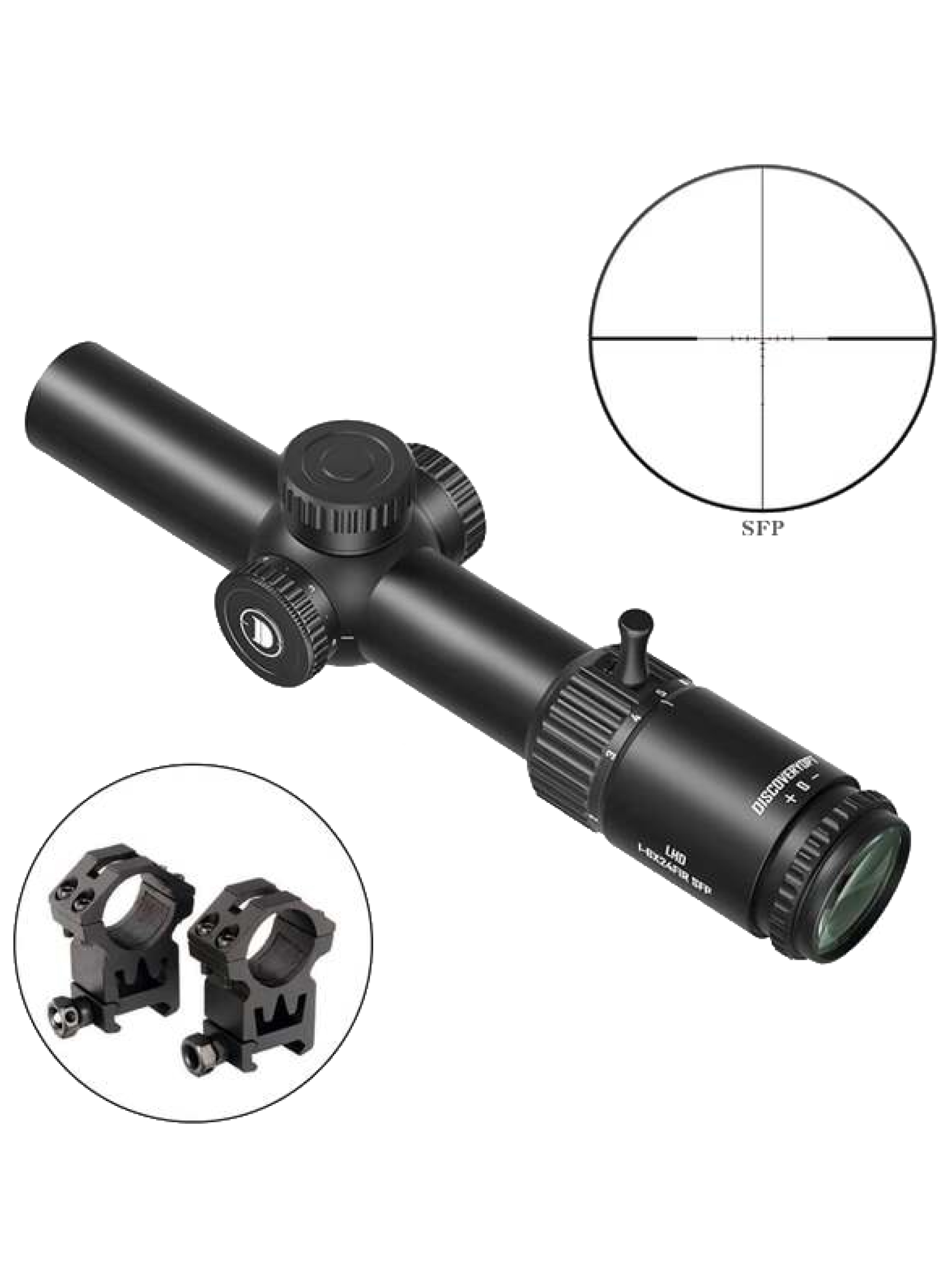 Оптический прицел Discovery LHD 1-6x24FIR SFP, загонный, 34 мм, подсветка, на Weaver