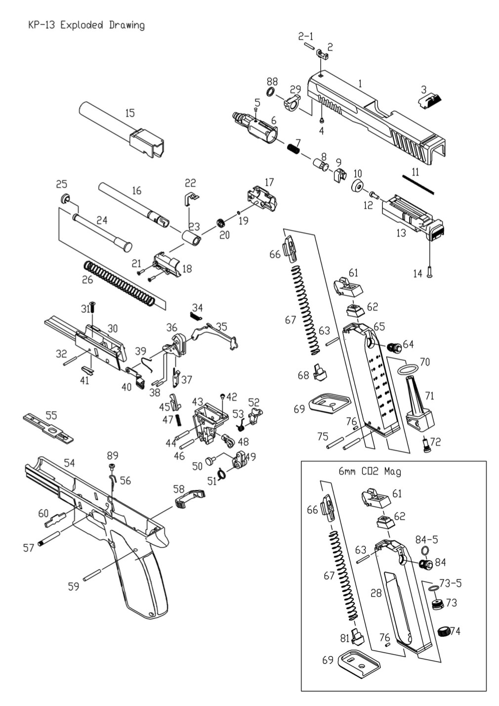 KJW KP-13 цилиндр нозл (Part 6)