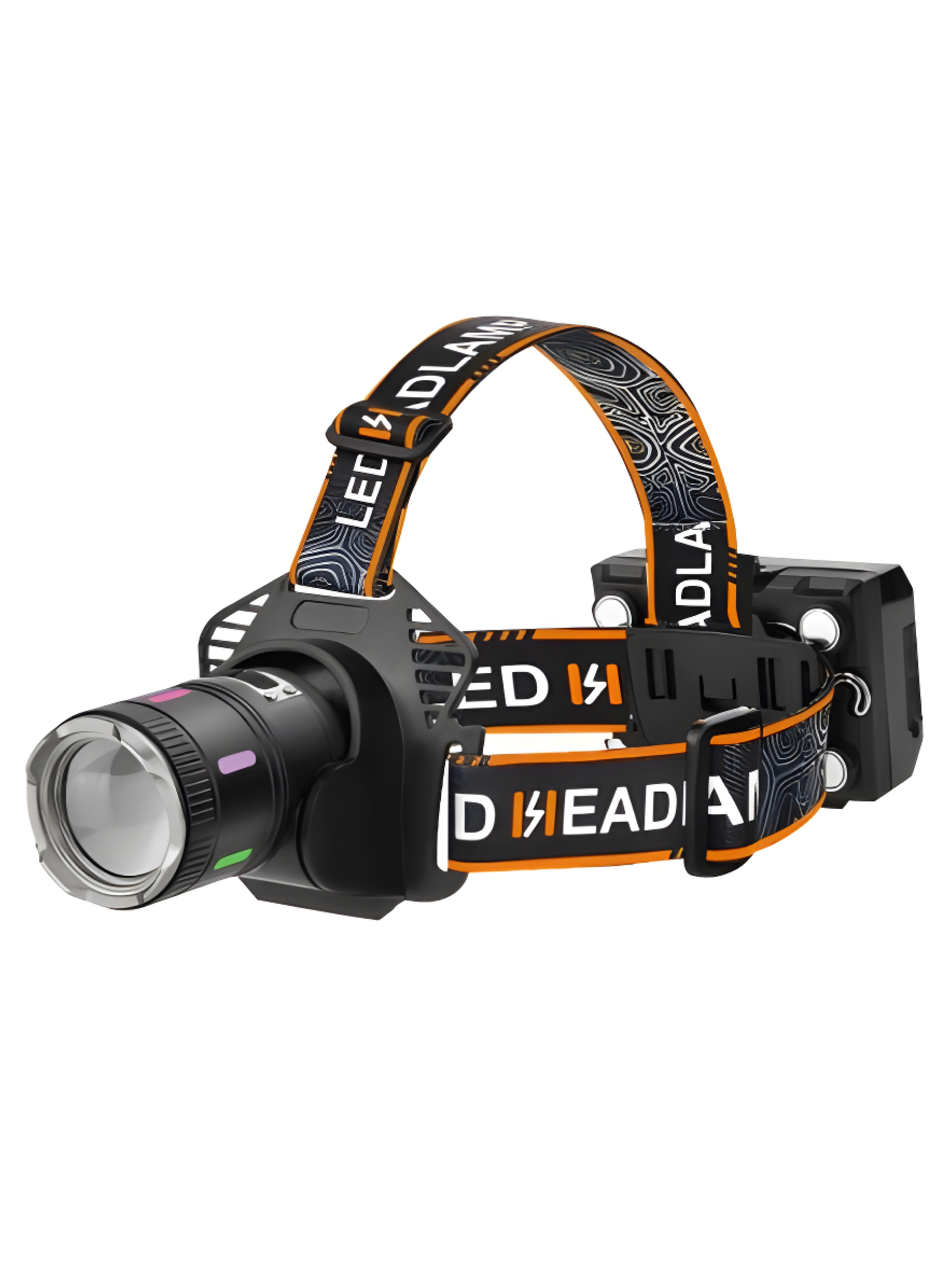 Фонарь налобный Огонь H-3177-PM60-TG Zoom светодиодный, 3 режима + съемная подсветка